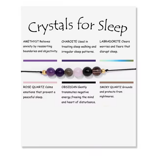 Sleep Crystal Bracelet – Amethyst, Rose Quartz, Smoky Quartz for Restful Nights